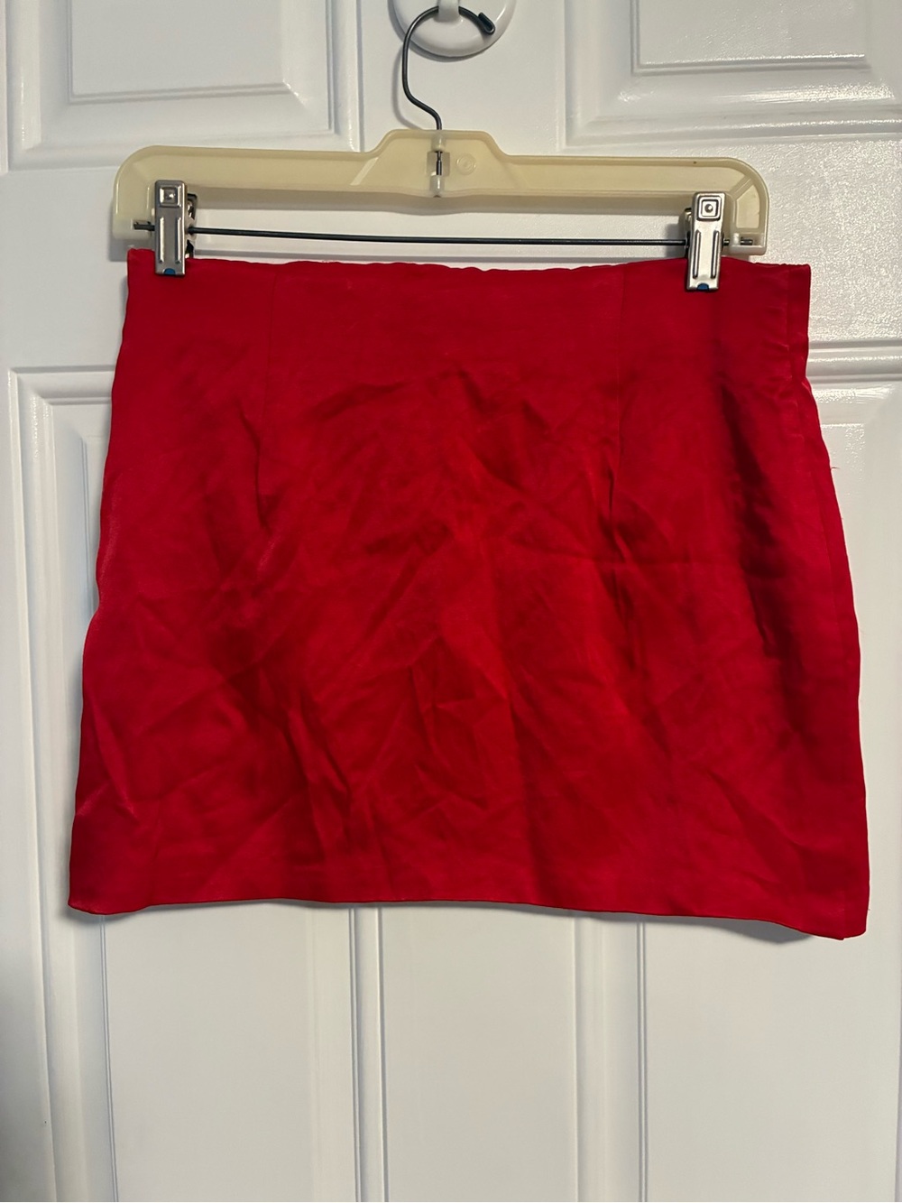 Zara Red Satin Mini Skirt